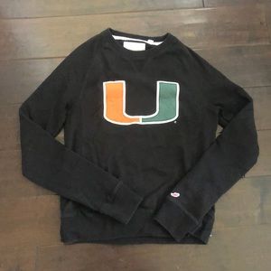 University if Miami black crew neck